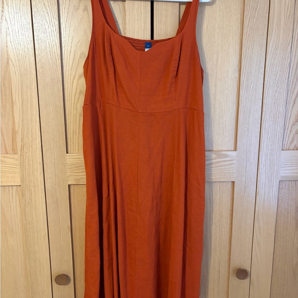 Old Navy Rust Orange Sleeveless Midi Dress